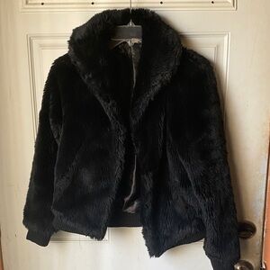 H&M Women's Black Faux Fur Jacket